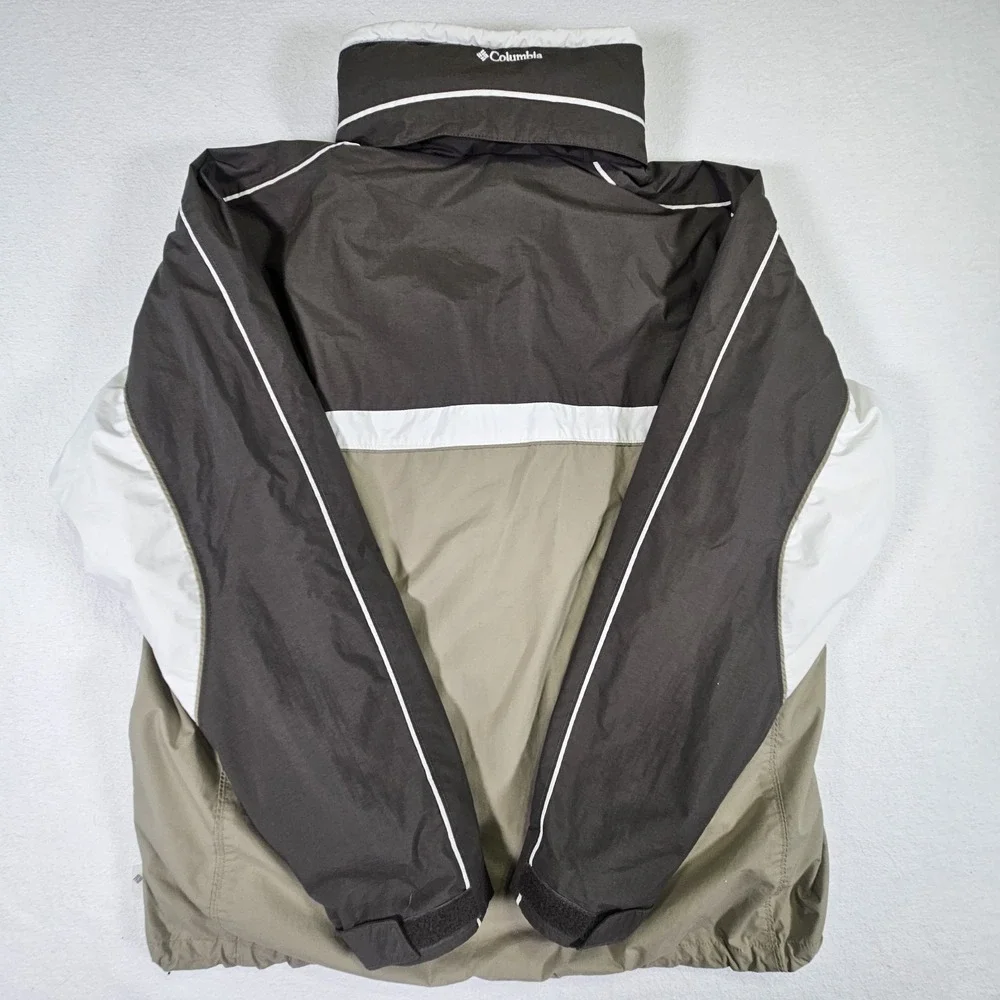Columbia Mens XLT Interchange 3-in-1 Jacket Gray Brown Hooded Winter Coat